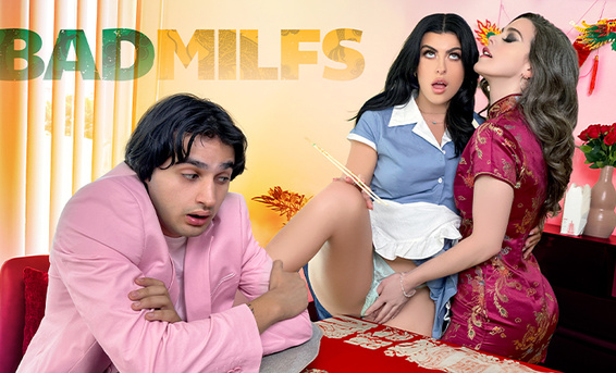 Добрая мачеха устроила пасынку секс втроем с милой официанткой Гэл Ричи