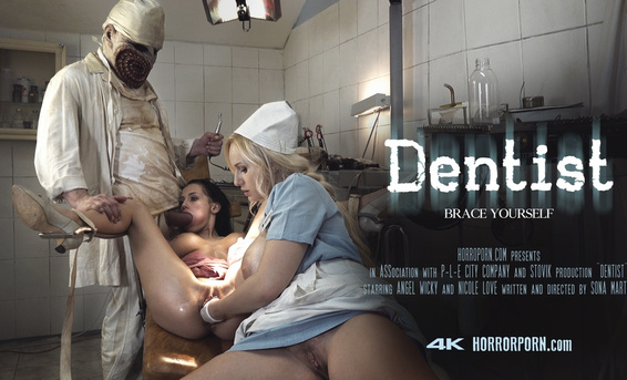 Уродливый дантист и медсестра уничтожают анальную дырку Николь Лав