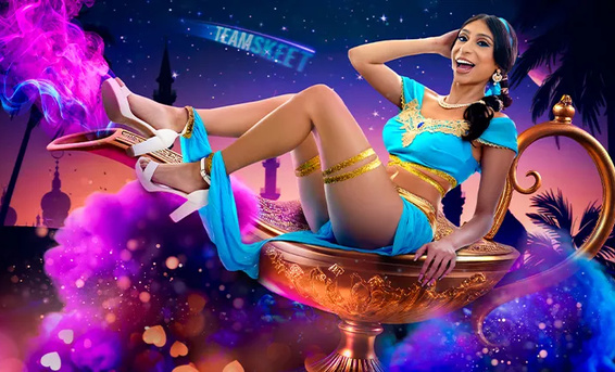 Аниматорша Сона Белла в образе Жасмин натерла лампу зрелого папаши