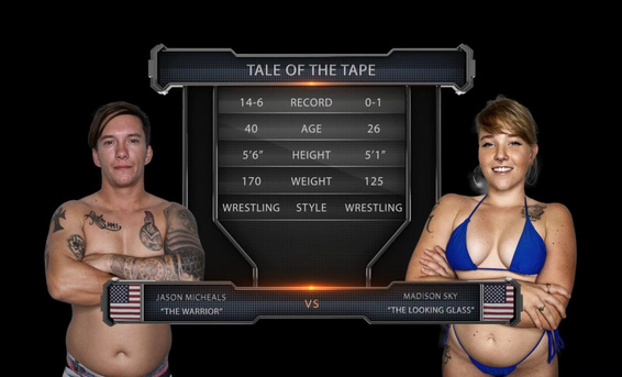 Лысый борец вылизывает киску Мэдисон Скай после поражения в поединке