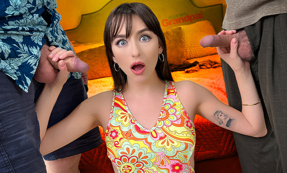 Похотливые старики затеяли спор: кто первым трахнет внучку Лану Смоллс