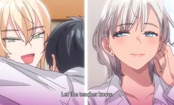 Секс втроем с двумя студентками в аниме хентай мультика для взрослых