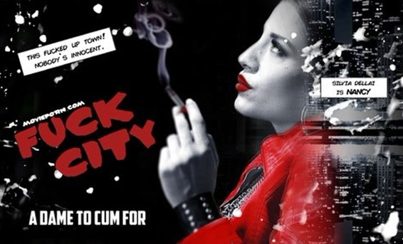 Черно-белый секс с Сильвией Деллаи в ХХХ пародии на «Город грехов»