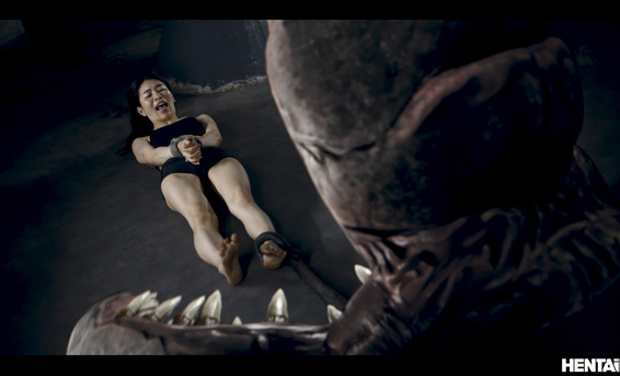 Узкоглазая воровка Рикако Катаяма наказана жесткой еблей тентаклями