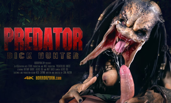 Охотница за членами из порно пародии на «Хищник» трахается в джунглях