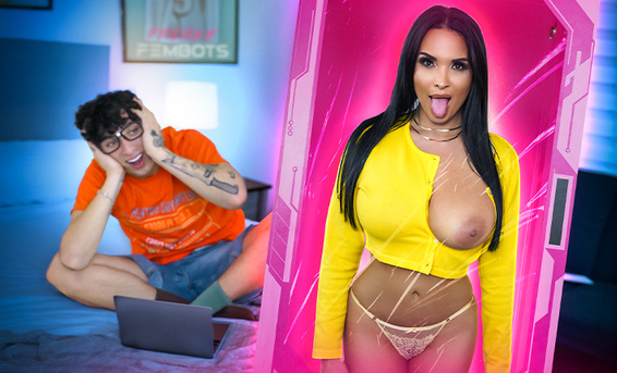Похотливый задрот превратил мачеху Аниссу Кейт в покорного секс робота