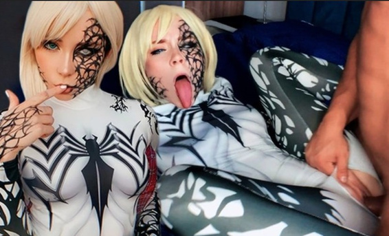 Красотка косплеерша Sweetie Fox в образе Анти-Венома ебется с парнем