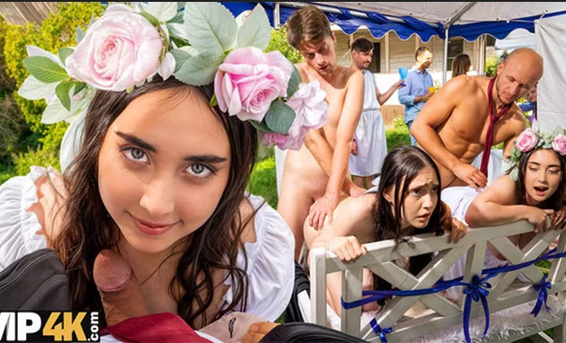 Групповой анальный секс с невестой Ремидо на большой языческой свадьбе