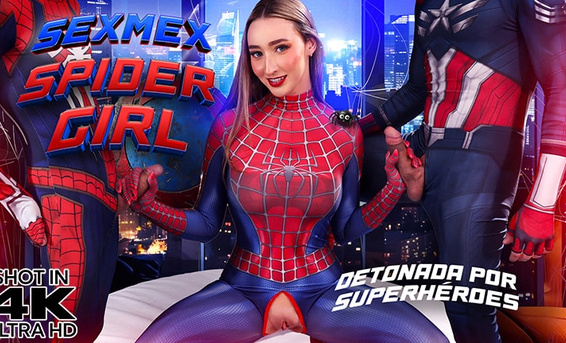 Человек Паук и Капитан Америка трахают сексуальную героиню Гвен Стейси