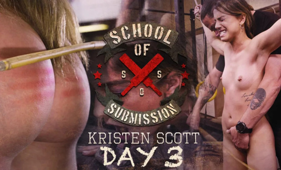 Тренер садист жестко порет и издевается над Кристен Скотт в спортзале